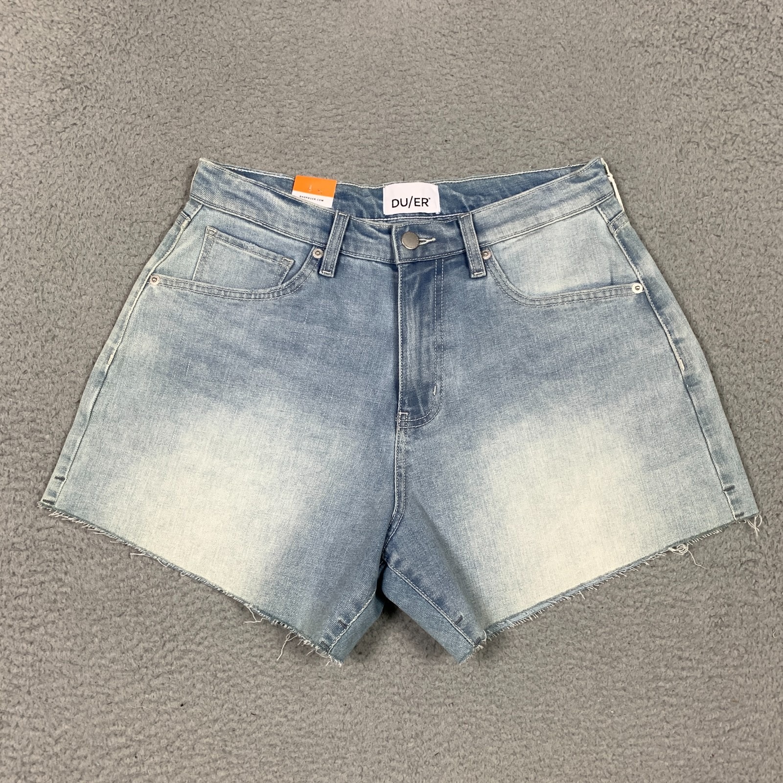 Du/Er A Line Short Women's 28 Light Bleach Midweight Denim High Rise Cut Off Nwt